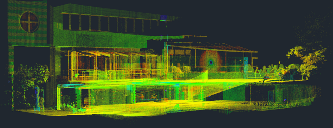 Figure 7 Result of scanning – point cloud (colored according to intensity) 